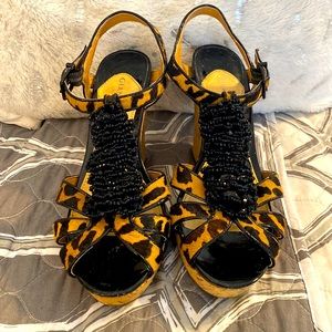 Gianni Bini Cheetah print wedges
